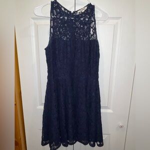 BB Dakota Navy Lace Midi Halter Dress 8